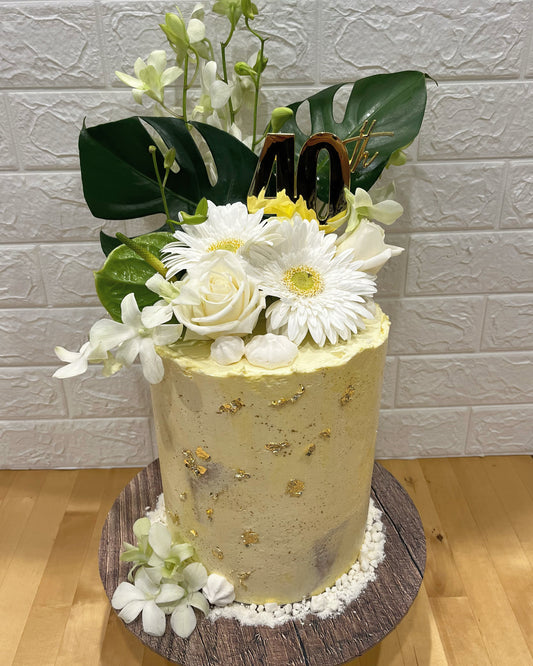 Tall Buttercream Fresh Flowers