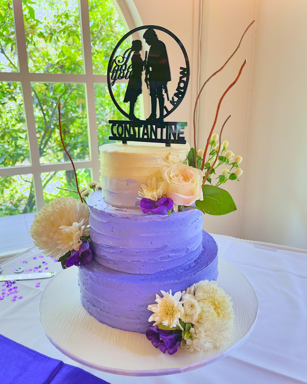 Purple Ombre Buttercream Wedding Cake