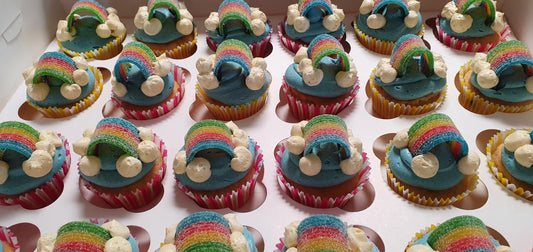 Rainbow Topper Cupcakes