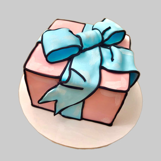 Cartoon present cake