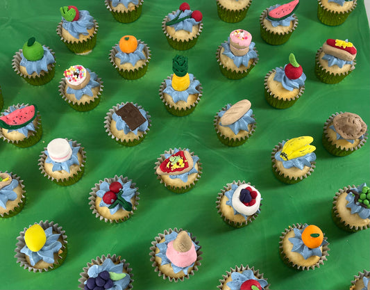 Mini Fondant Cupcakes to match Cake Only (Min 24)