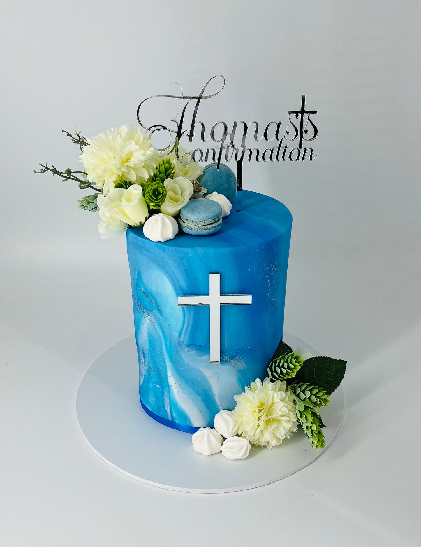 Blue Confirmation Cake